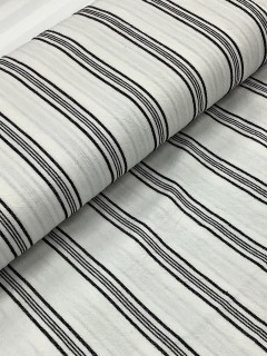 20876 Cotton Linen White Black Ticking Stripe 20876 Cotton Linen White Black Ticking Stripe