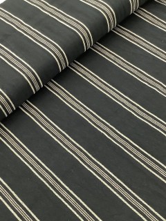 20878 Cotton Linen Black Natural Ticking Stripe 20878 Cotton Linen Black Natural Ticking Stripe