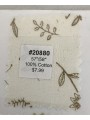20880 100% Cotton Olive Brown Botanical Line Print
