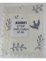 20881 100% Cotton Blue Botanical Line Print