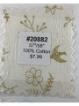 20882 100% Cotton Gold Botanical Line Print