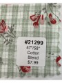21299 Cotton Blend Sage Rosebud Gingham