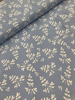 21329 Hemp Cotton Blue Painted Leaf 21329 Hemp Cotton Blue Painted Leaf