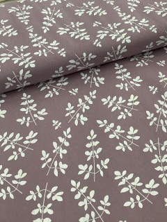21330 Hemp Cotton Mauve Painted Leaf 21330 Hemp Cotton Mauve Painted Leaf