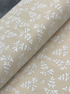 21331 Hemp Cotton Tan Painted Leaf 21331 Hemp Cotton Tan Painted Leaf