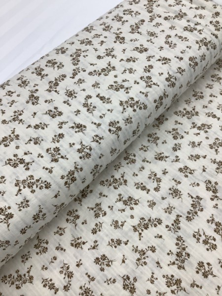 21790 Poly Cotton Brown Ditsy Floral