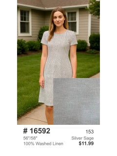 16592 100% Washed Linen Silver Sage