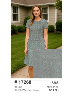 17268 100% Washed Linen New Pine