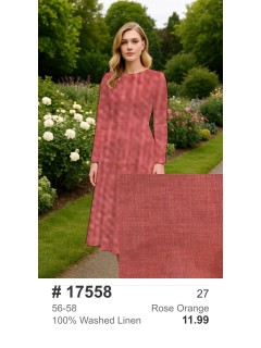 17558 100% Washed Linen Rose Orange