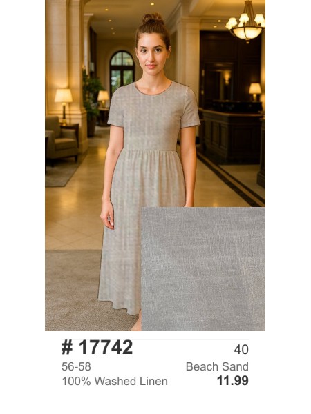 17742 100% Washed linen Beach Sand