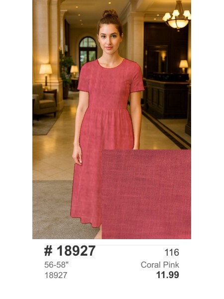 18927 100% Washed Linen Coral Pink