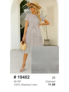 19402 100% Washed Linen Oatmeal