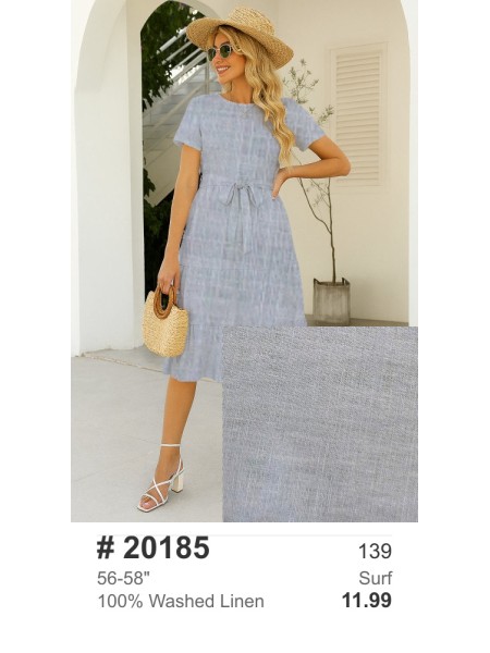 20185 100% Washed Linen Surf