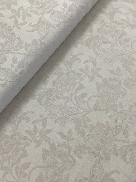 19588 Linen Cotton Natural Floral Jacquard
