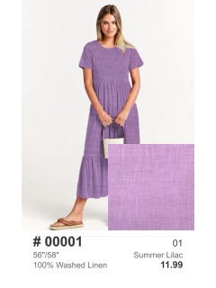 00001 100% Washed Linen Summer Lilac