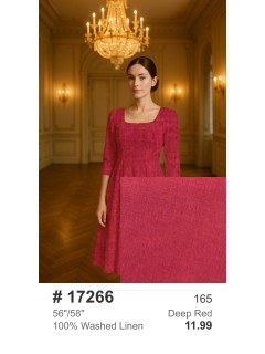 17266 100% Washed Linen Deep Red