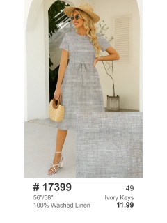 17399 100% Washed Linen Ivory Keys