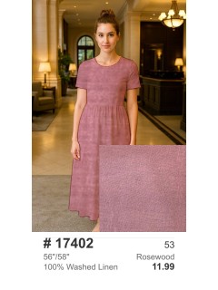 17402 100% Washed Linen Rosewood