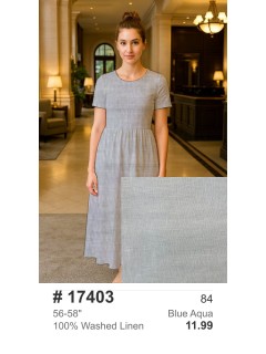 17403 100% Washed Linen Blue Aqua