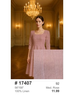 17407 100% Washed Linen Med. Rose