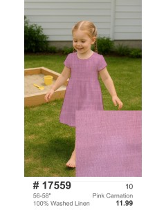 17559 100% Washed Linen Pink Carnation