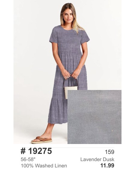 19275 100% Washed Linen Lavender Dusk