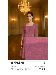 19420 100% Washed Linen Black berry