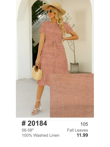 20184 100% Washed Linen Fall Leaves
