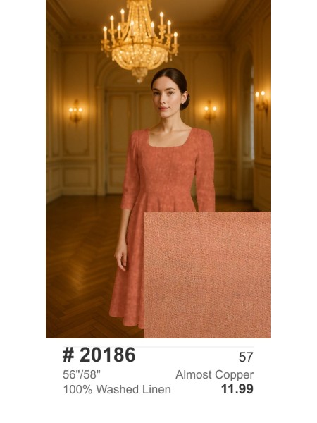 20186 100% washed linen Almost Copper