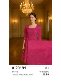 20191 100% Washed Linen Red Berry