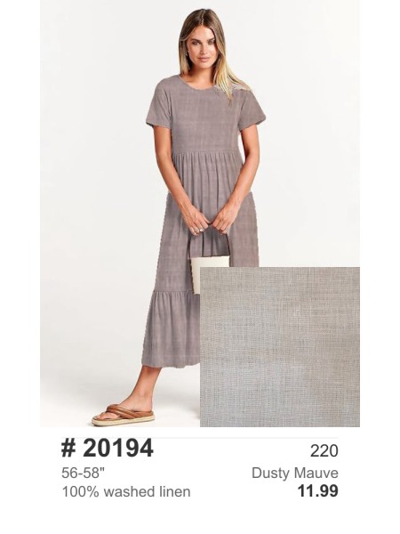 20194 100% washed linen Dusty Mauve
