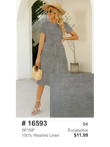 16593 100% Washed Linen Eucalyptus