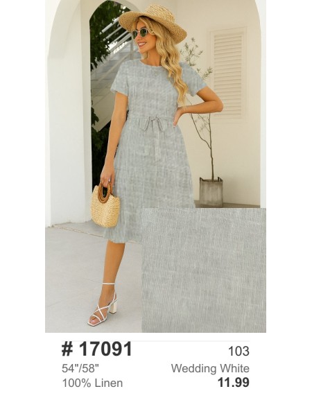 17091 100% Washed Linen Wedding White