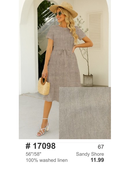 17098 100% Washed Linen Sandy Shore