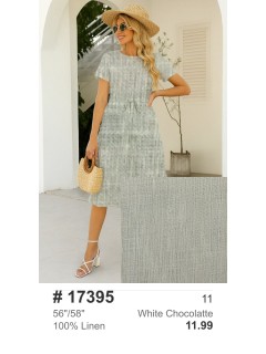 17395 100% Washed Linen White Chocolatte