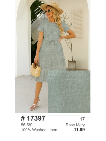 17397 100% Washed Linen Rose Mary