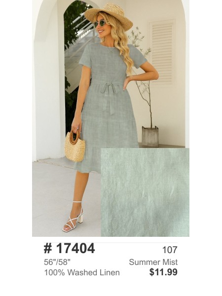 17404 100% Washed Linen Summer Mist