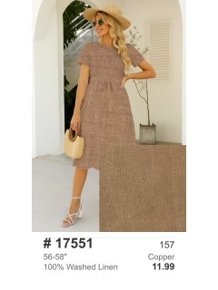 17551 100% Washed Linen Copper