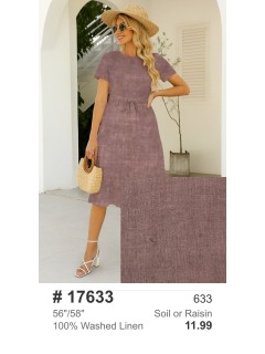 17633 100% Washed Linen Soil or Raisin