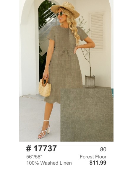 17737 100% Washed Linen Forest Floor