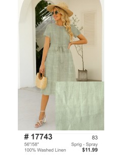 17743 100% Washed Linen Sprig - Spray