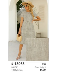 18068 100% Washed Linen Candlelight