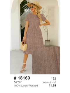 18169 100% Washed Linen Walnut Hull