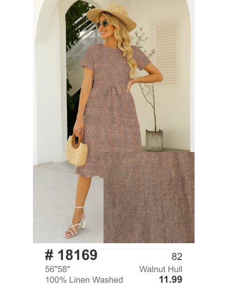 18169 100% Washed Linen Walnut Hull