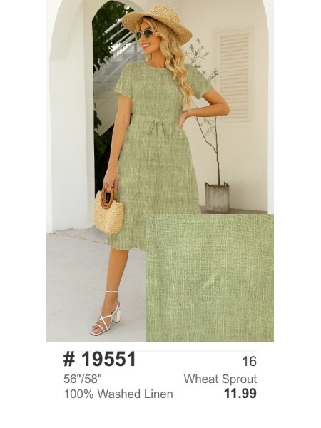 19551 100% Washed Linen Wheat Sprout