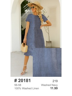 20181 100% Washed Linen Navy