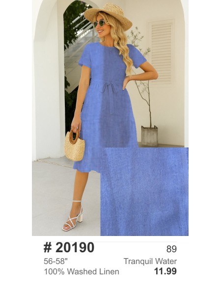 20190 100% Washed Linen Tranquil Water