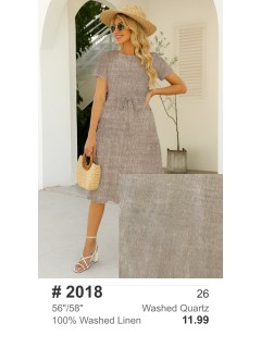 20218 100% Washed Linen Quartz