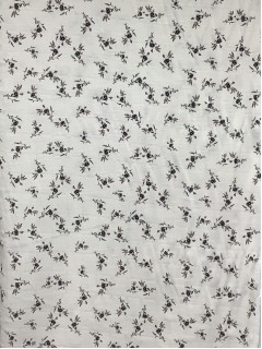 19097 Cotton Rayon White Black Sprig