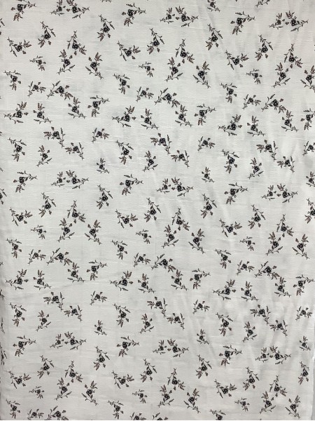 19097 Cotton Rayon White Black Sprig